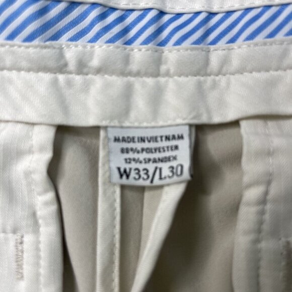 Footjoy FJ Mens Golf Pants W33/L30 Beige Stretch Flat-Front Style Casual - Picture 6 of 11